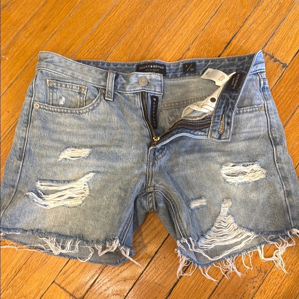 Lucky Brand Blue Distressed Jean Shorts